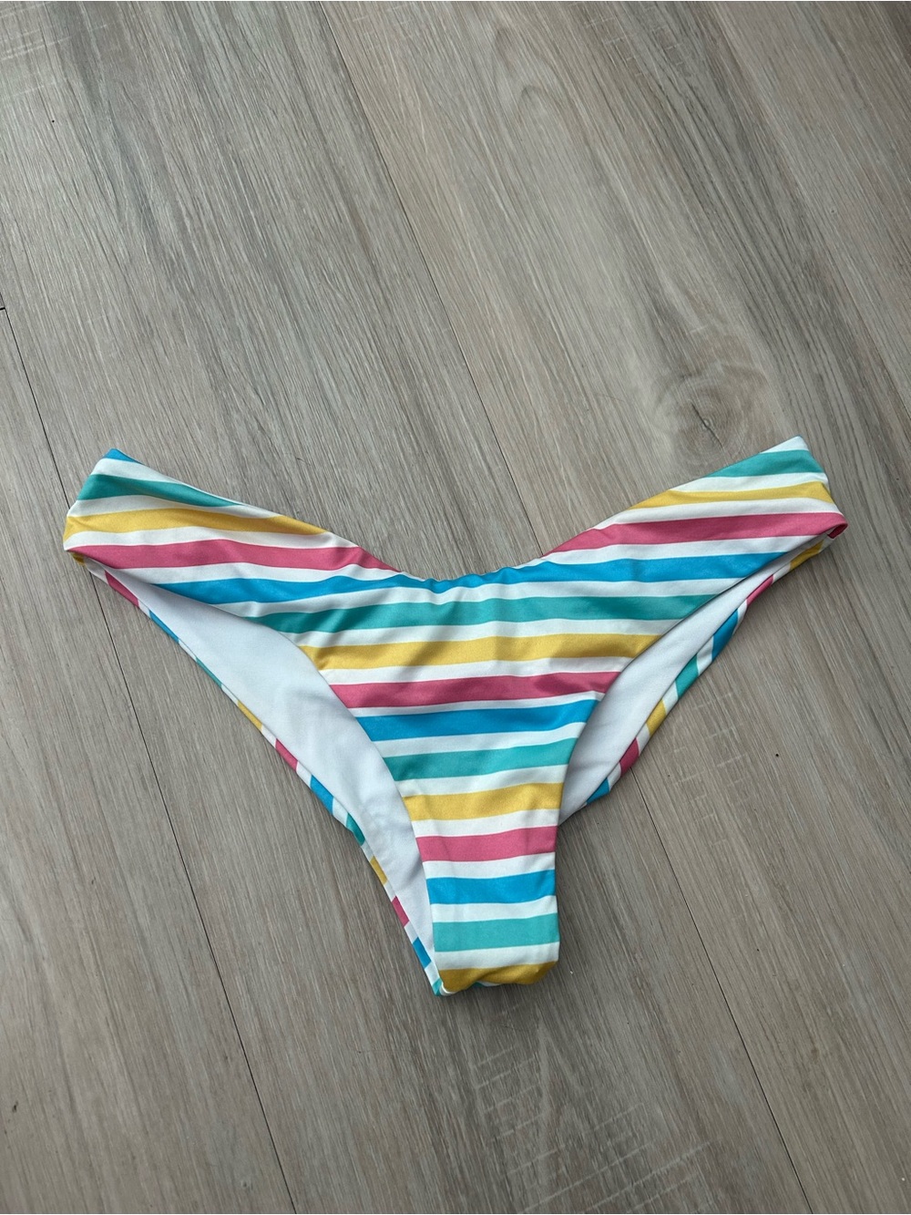 Beach Riot Rainbow Striped Swim Bottoms Size XS